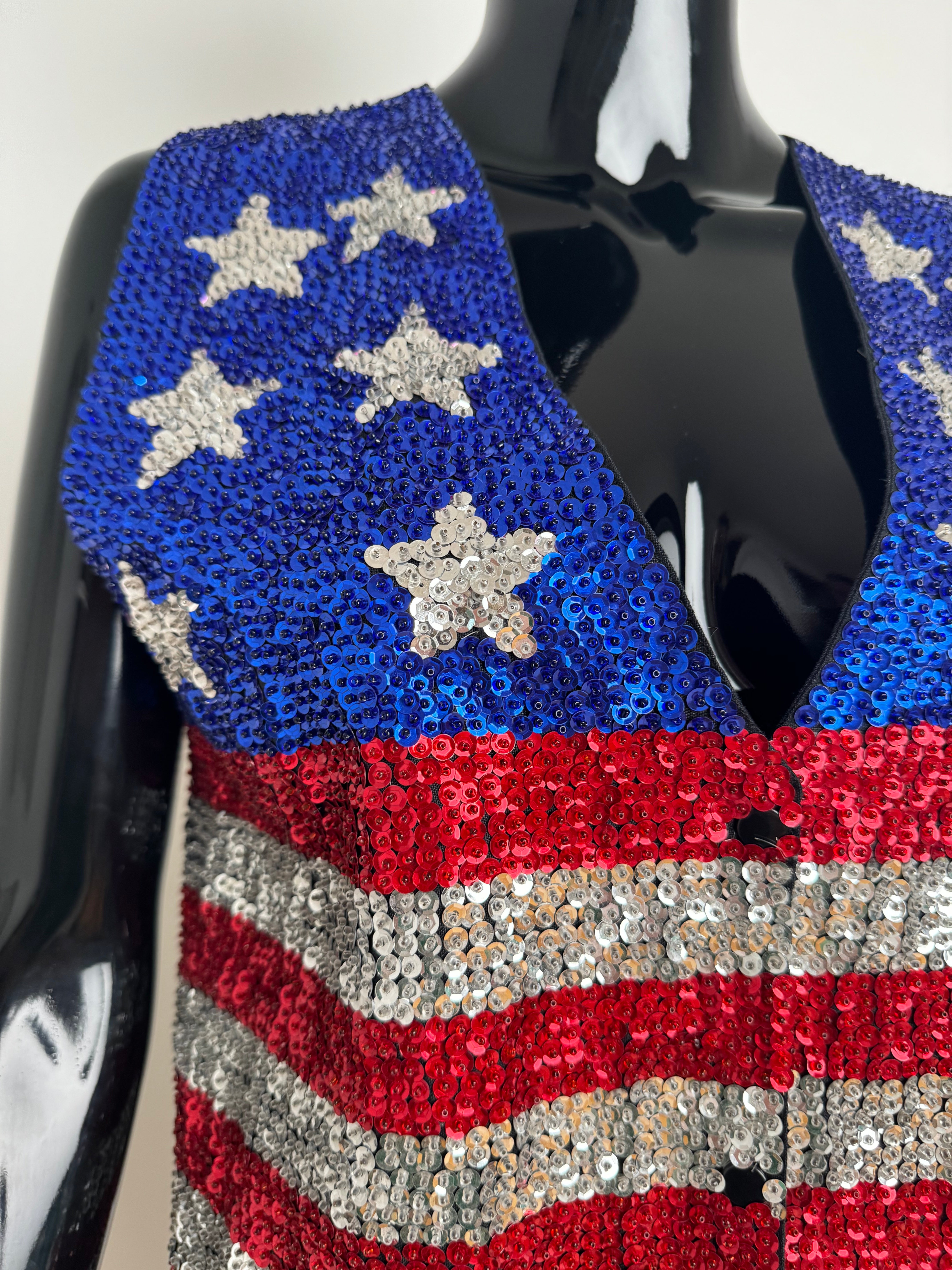 Sequin American Flag Vest