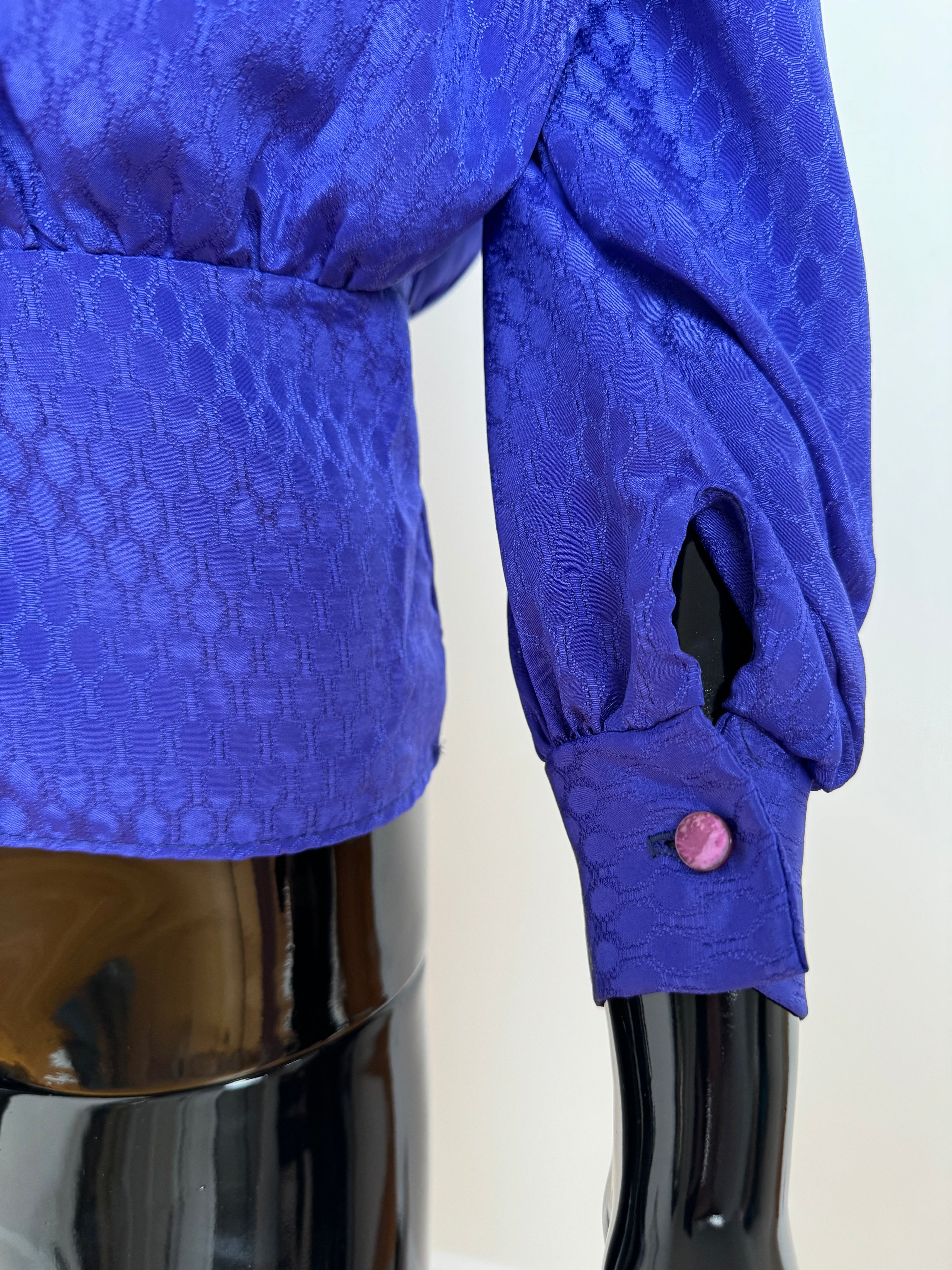 Purple Metallic Turtleneck Blouse