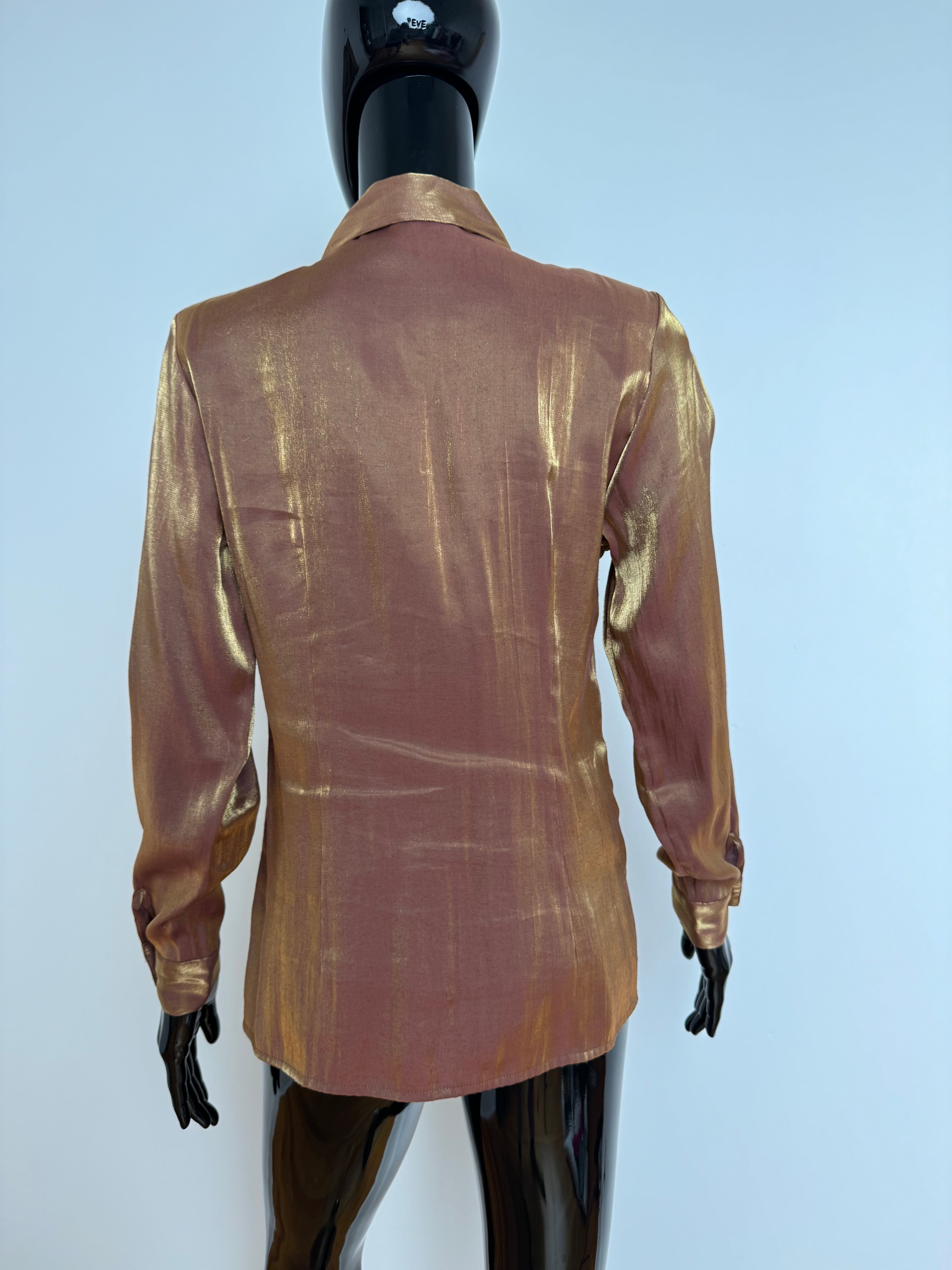 Bronze & Gold Button Down Blouse