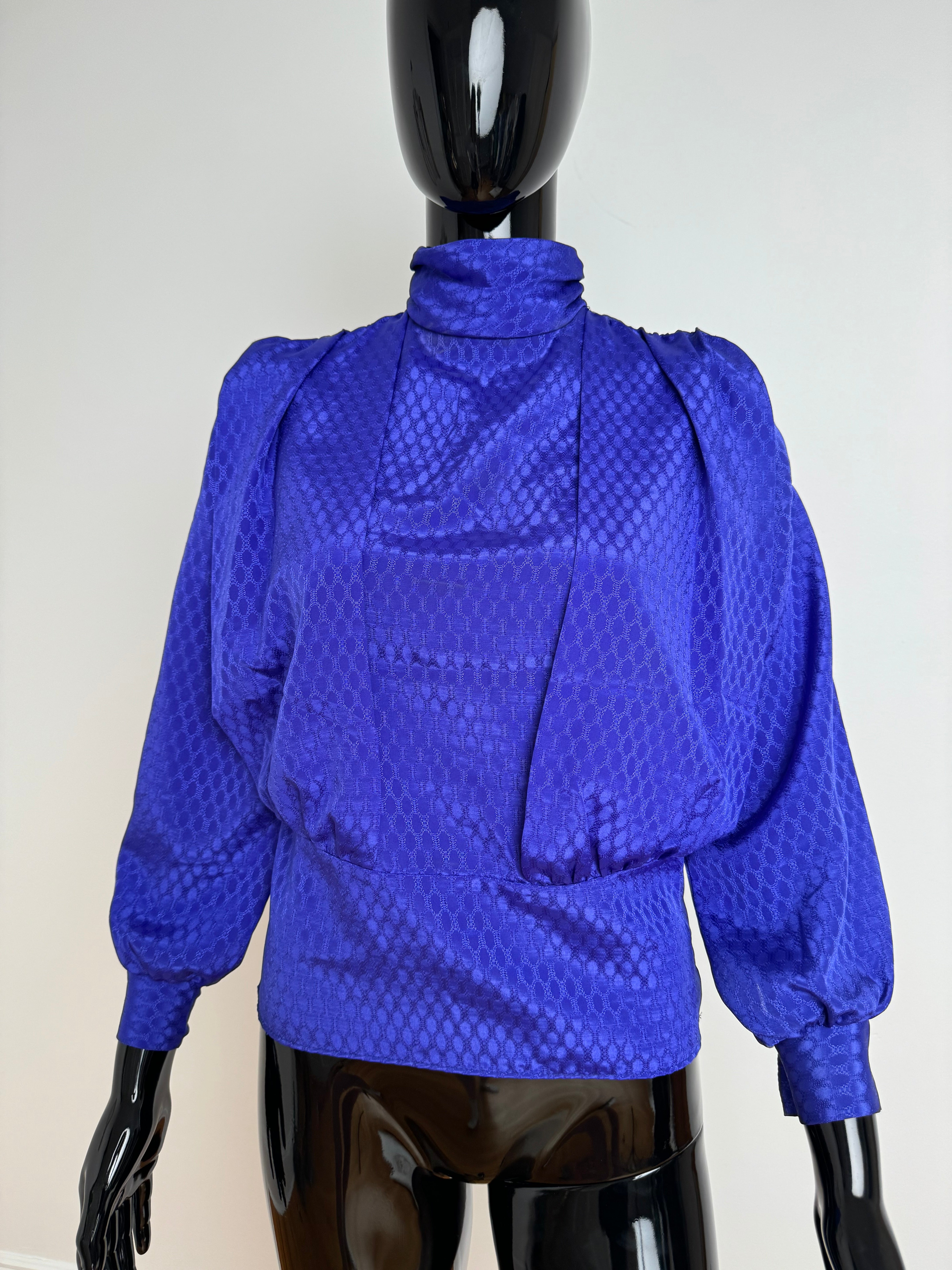Purple Metallic Turtleneck Blouse