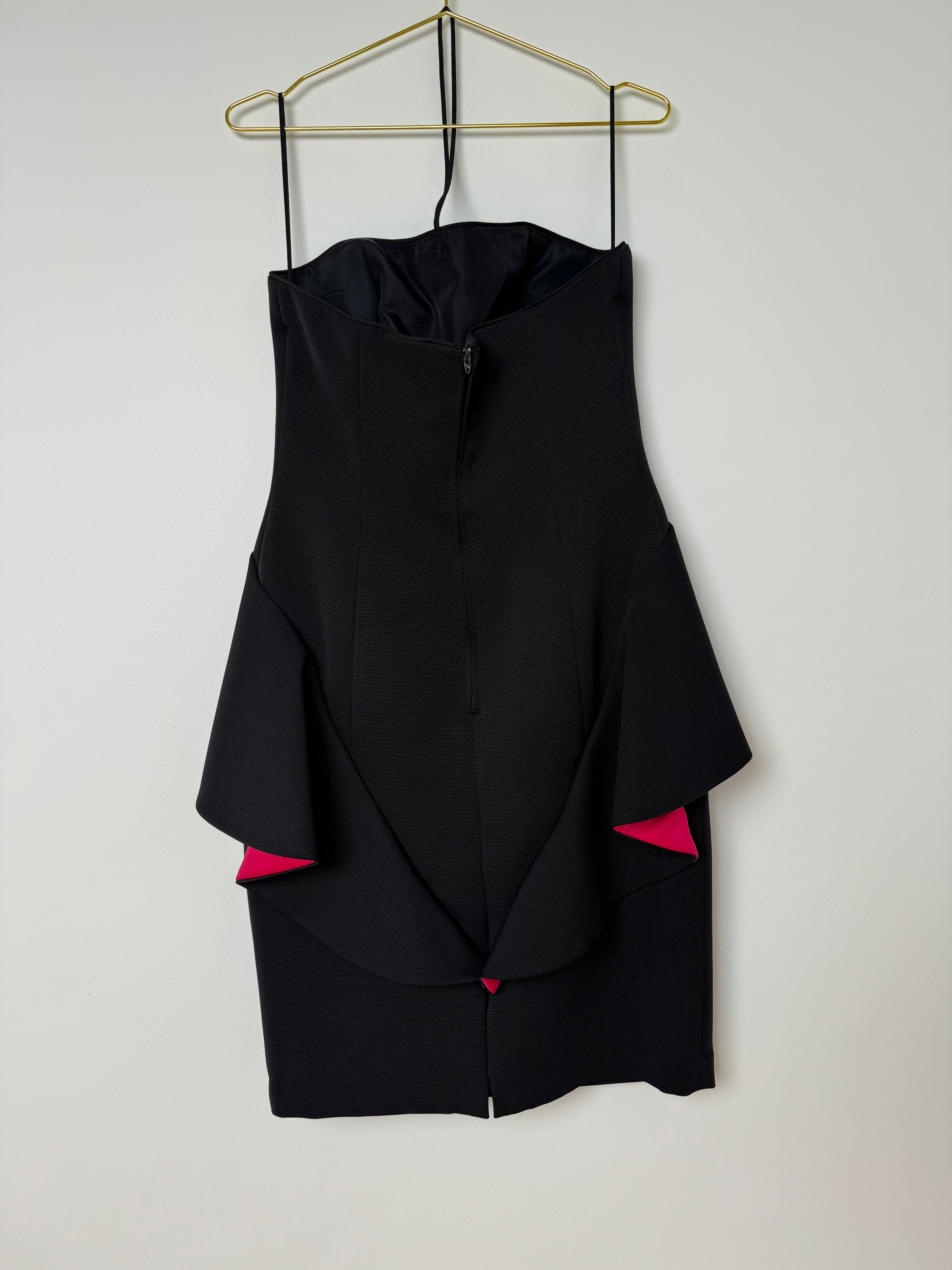 Strapless Rhinestone & Peplum Bow Dress