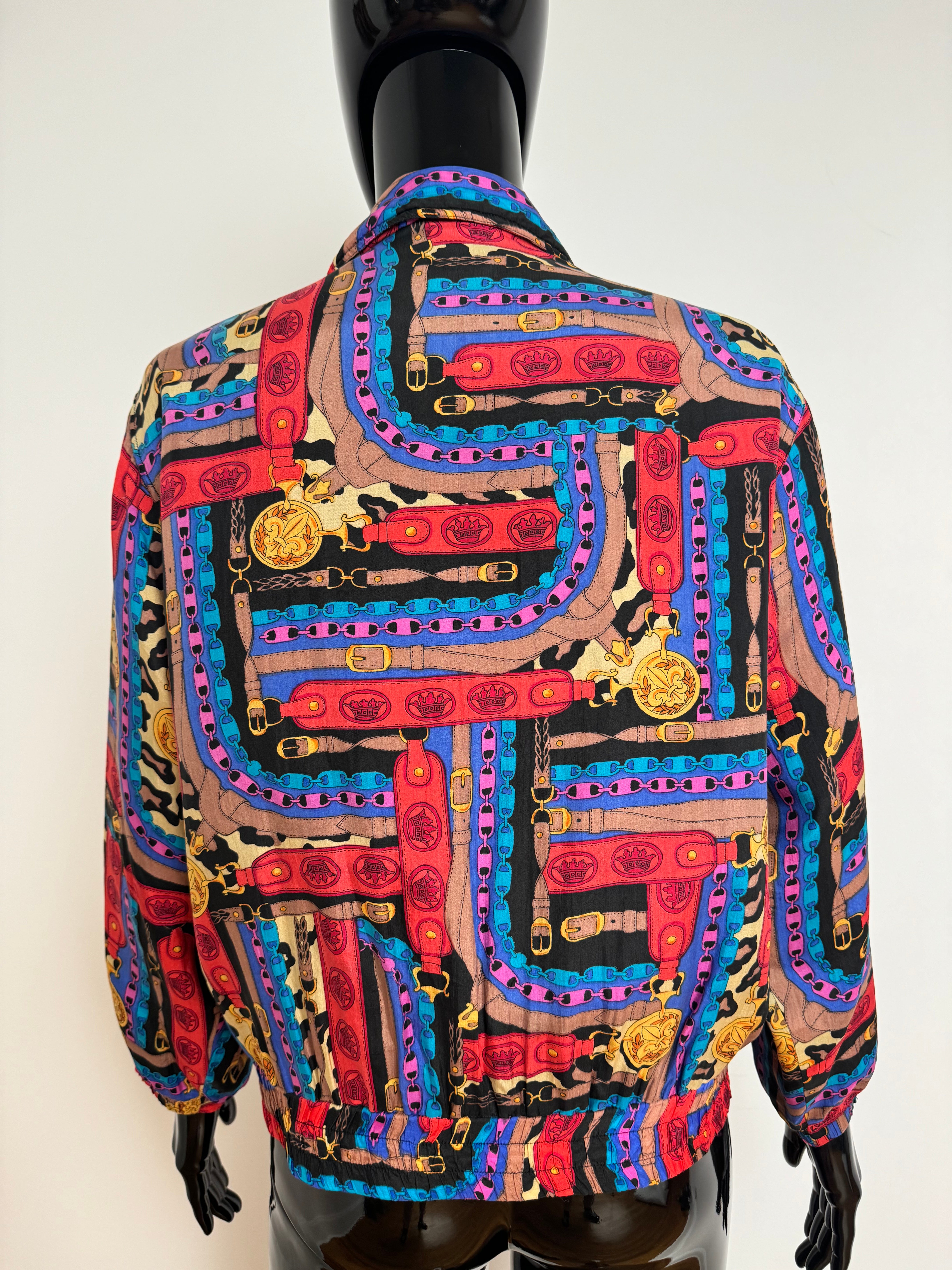 Silk Multicolor Belt Print Jacket