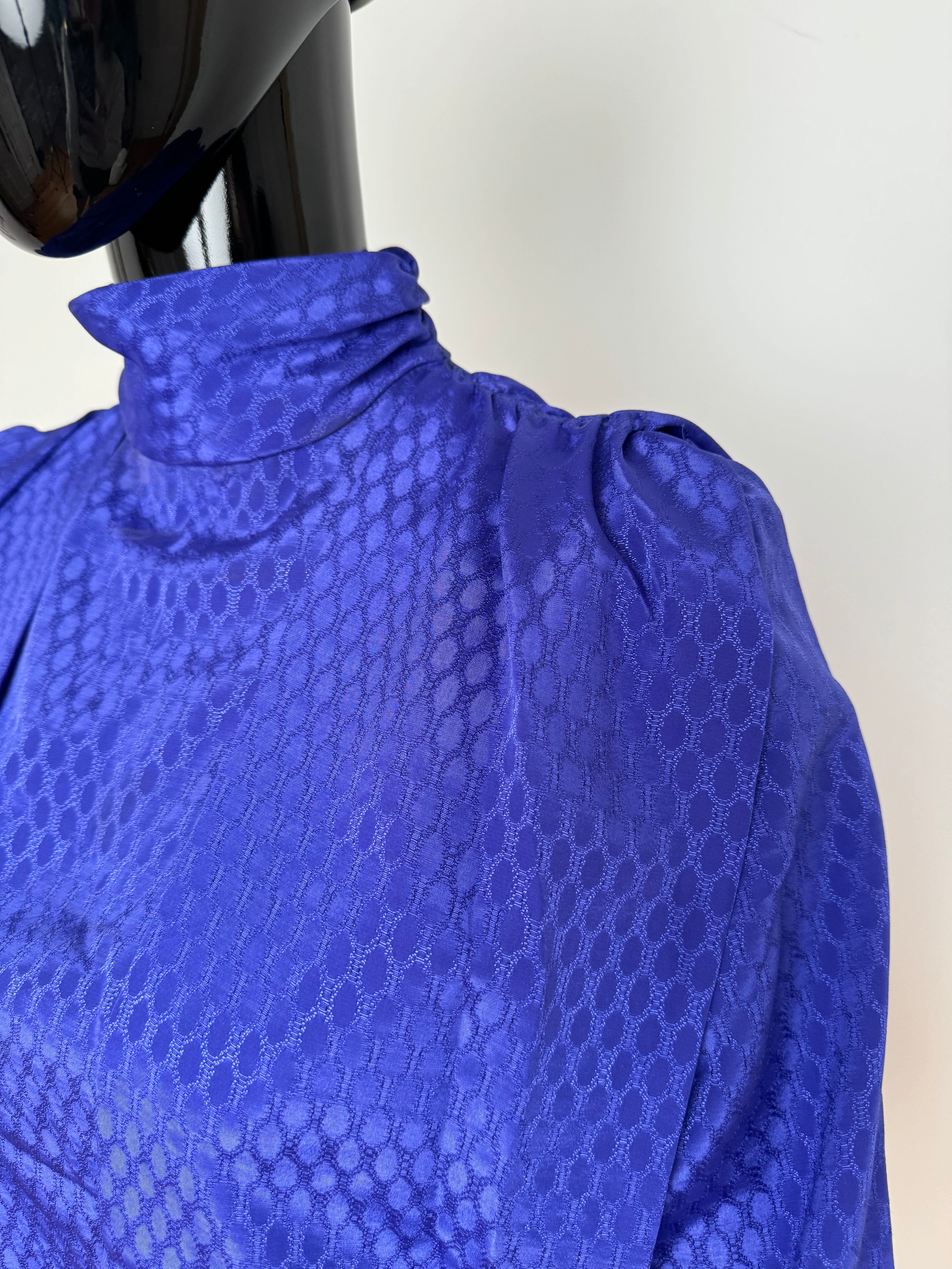 Purple Metallic Turtleneck Blouse