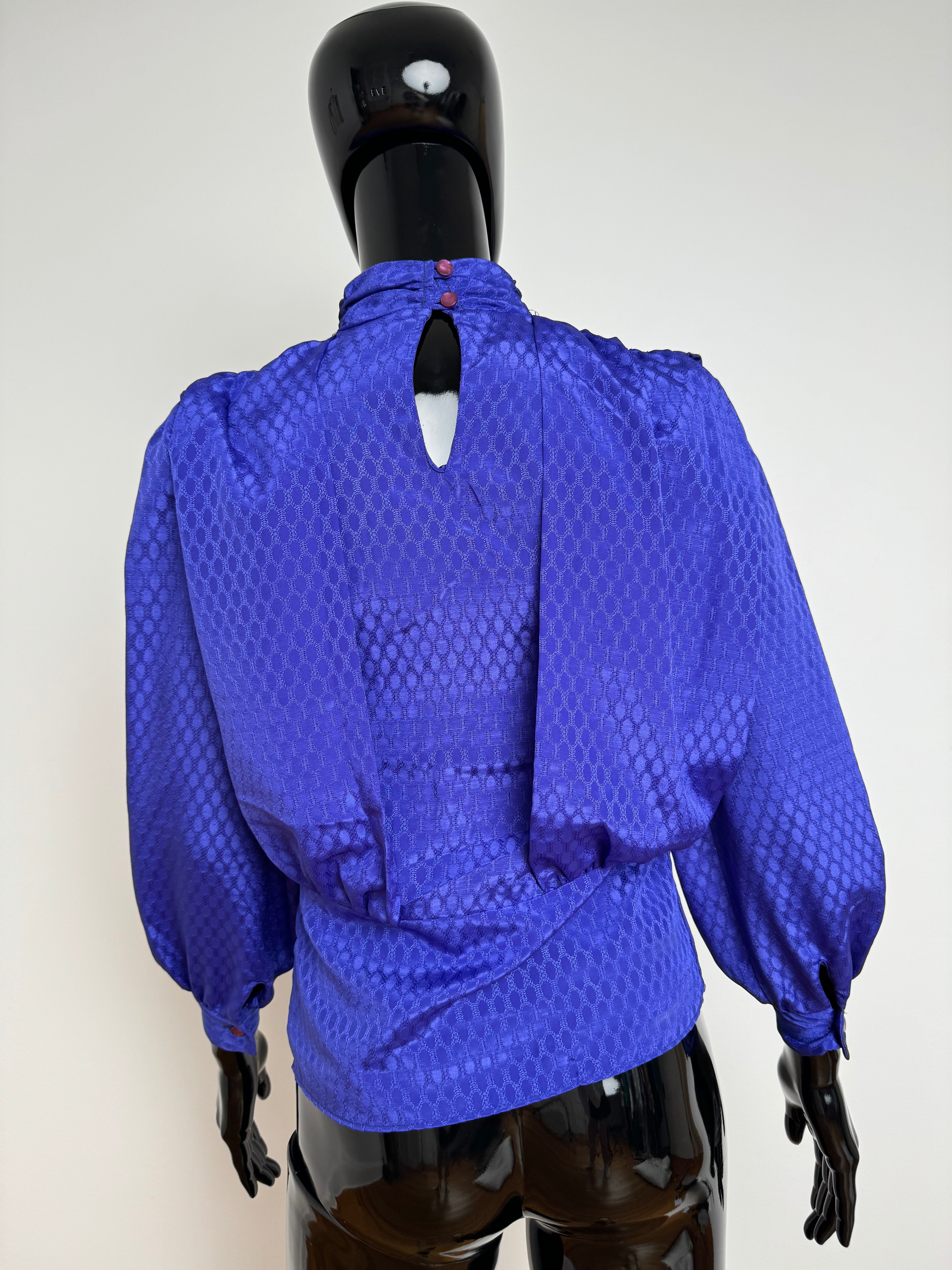 Purple Metallic Turtleneck Blouse