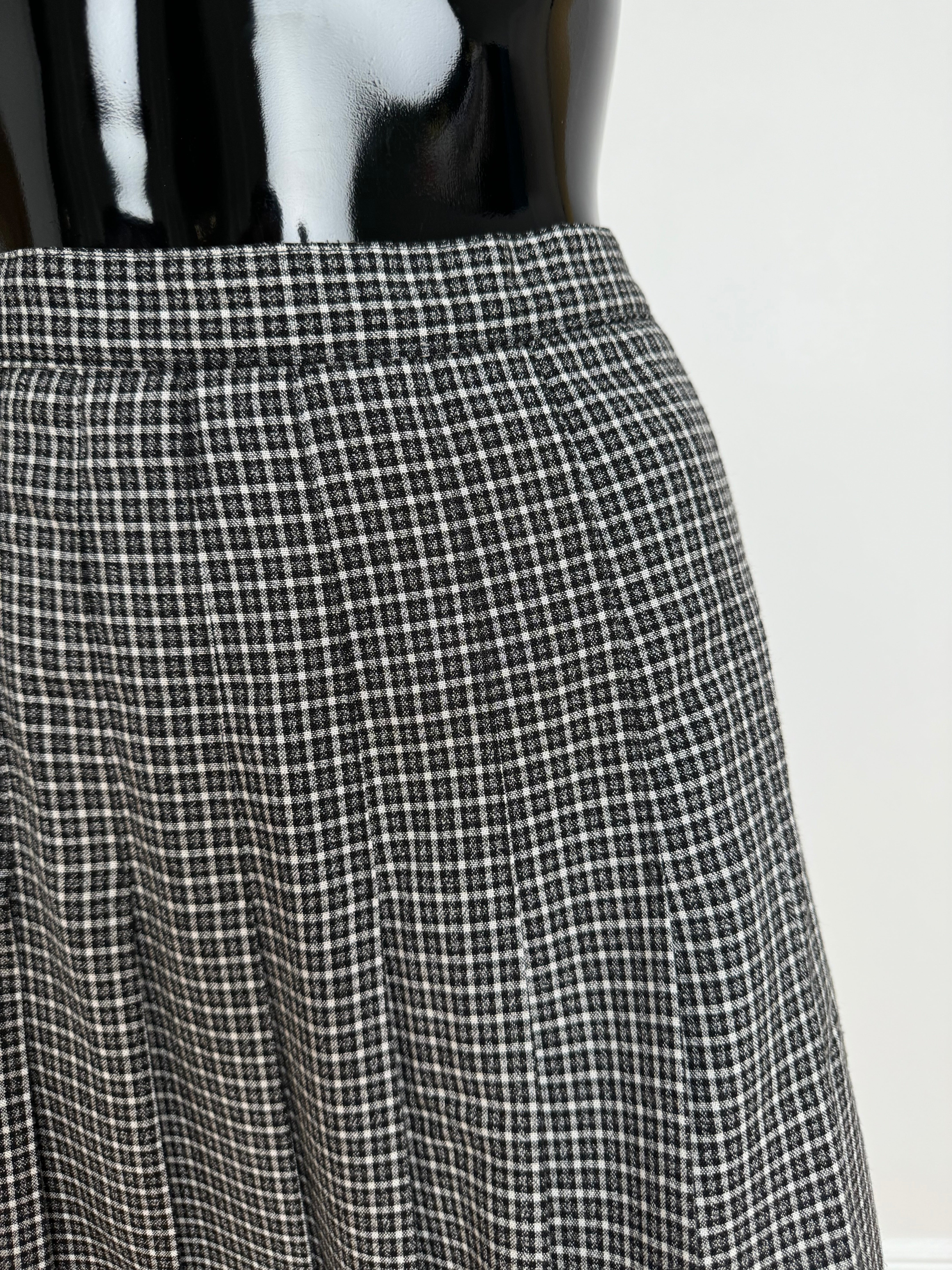 Plaid Pleated Midi Skirt