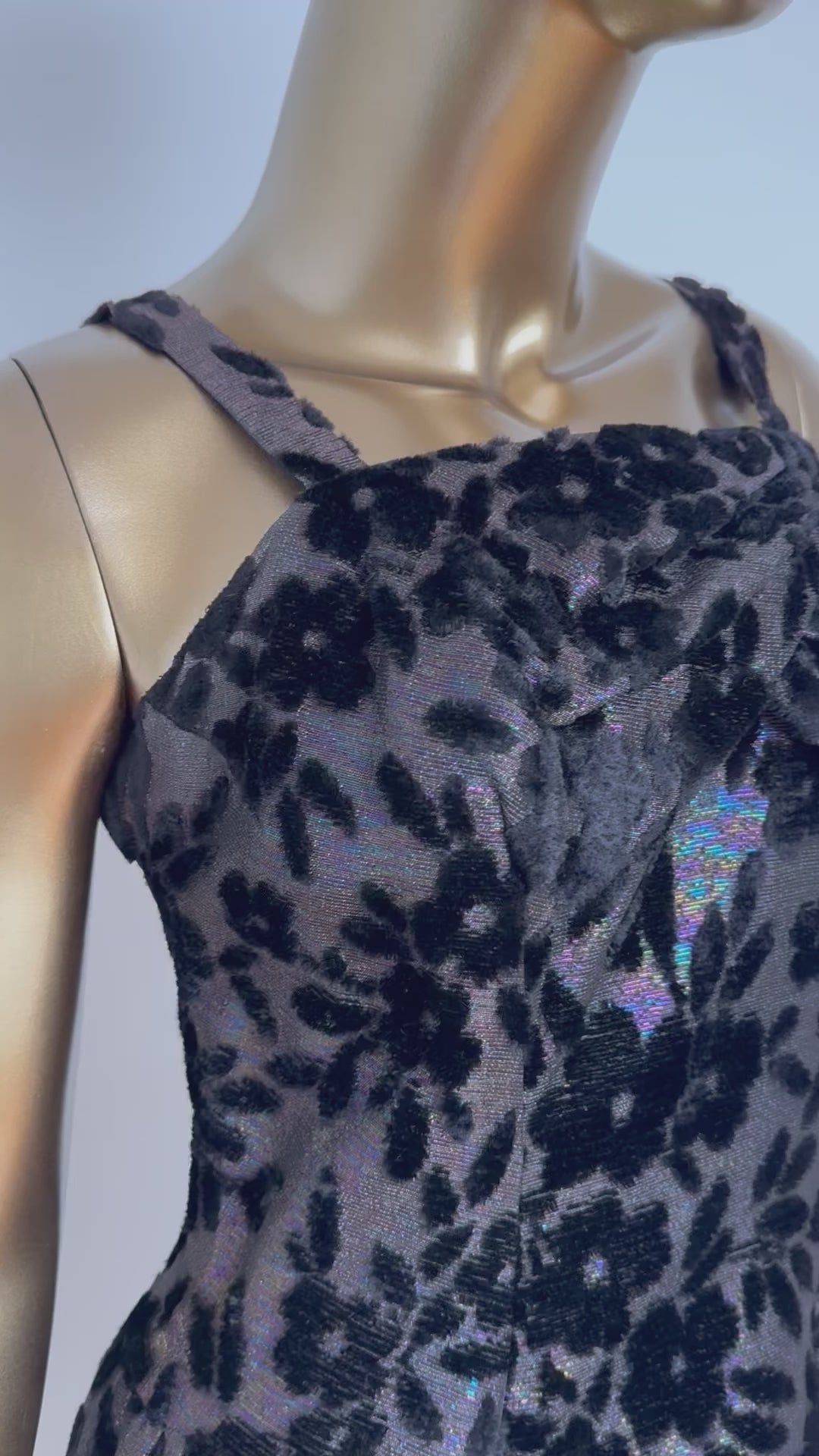 Couture Iridescent Velvet Column Dress